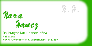 nora hancz business card