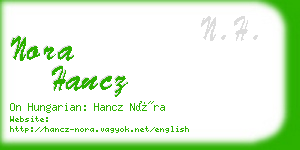 nora hancz business card